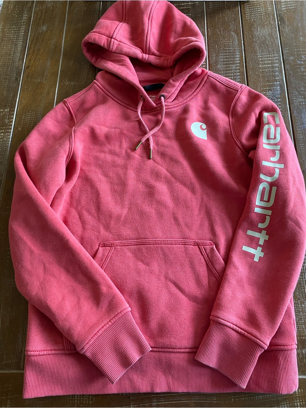 Carhartt Pink Logo Hoodie -Pullover Sweatshirt XS